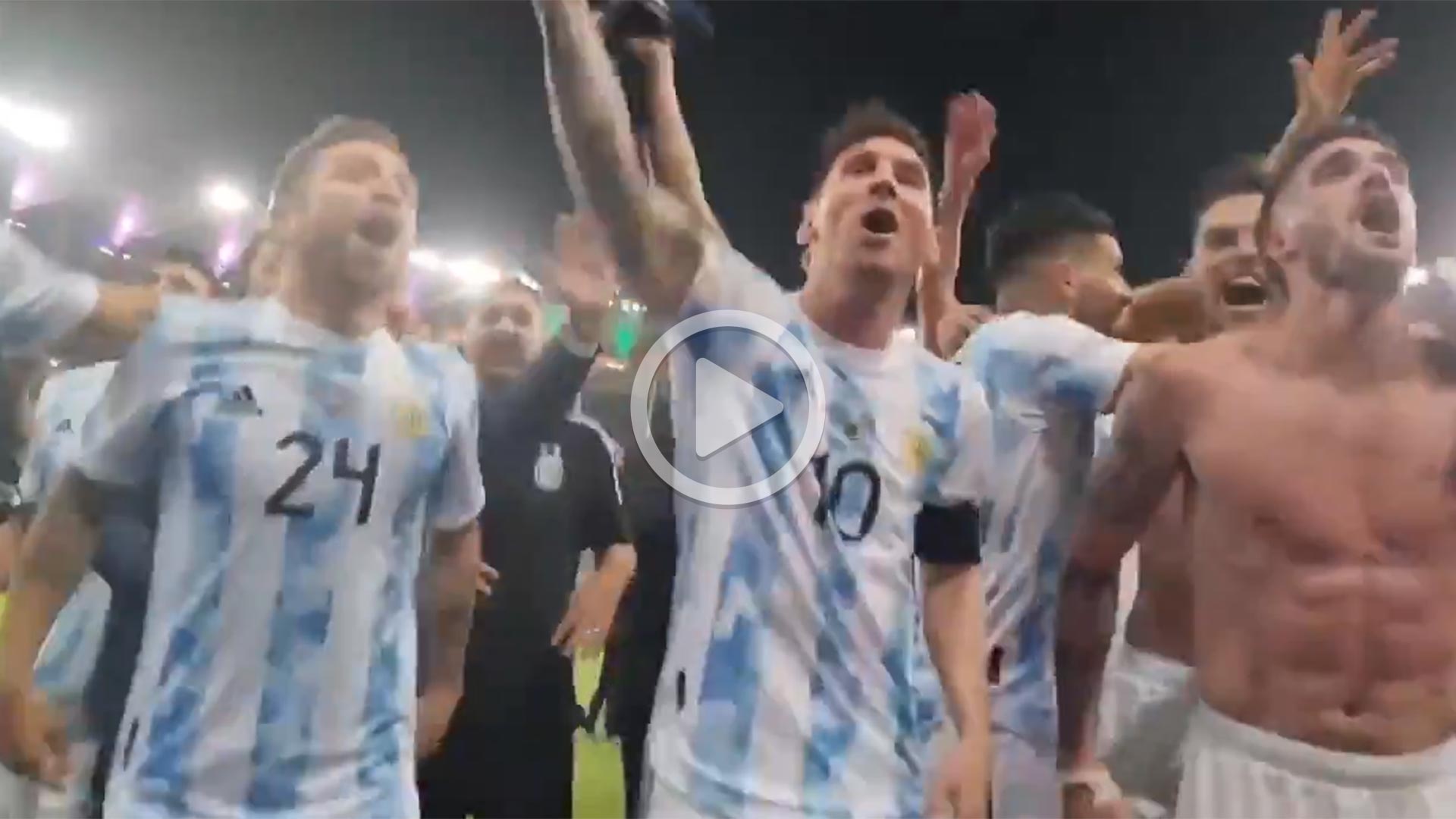 Se viralizó el video que grabó Lionel Messi en el vestuario durante los  festejos del título argentino en la Copa América